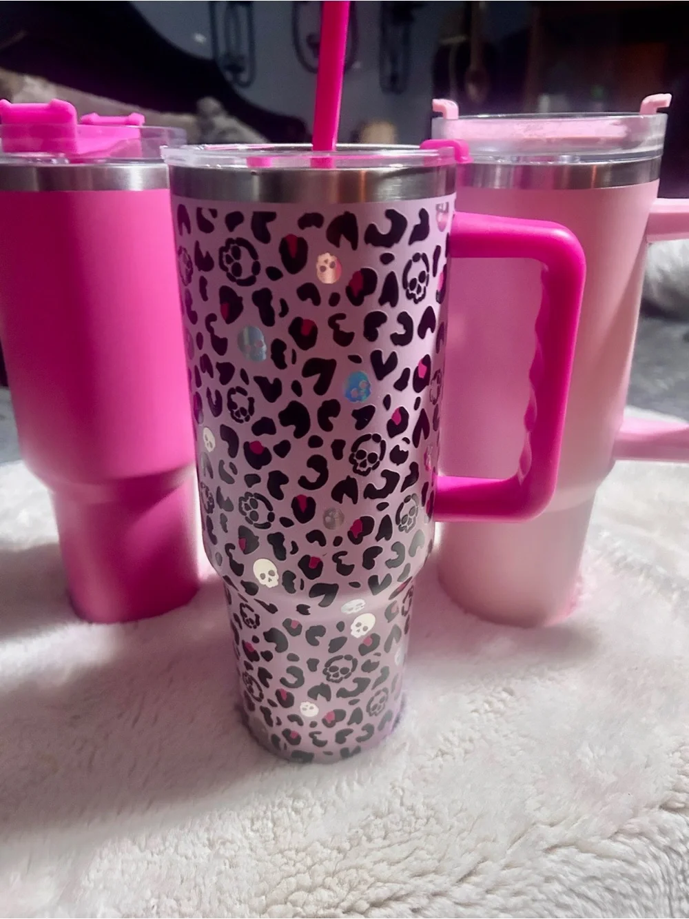 Pink Insulated Party Tumbler Bundle of 3with Handle